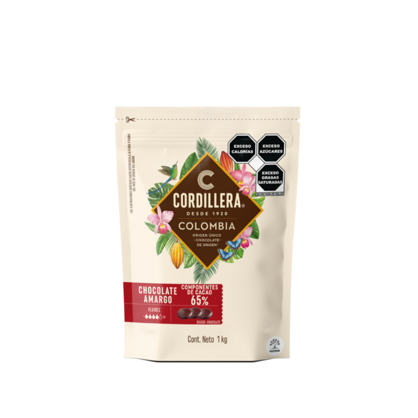 Cobertura Cordillera Amargo Oblea 65% Cacao 1KG