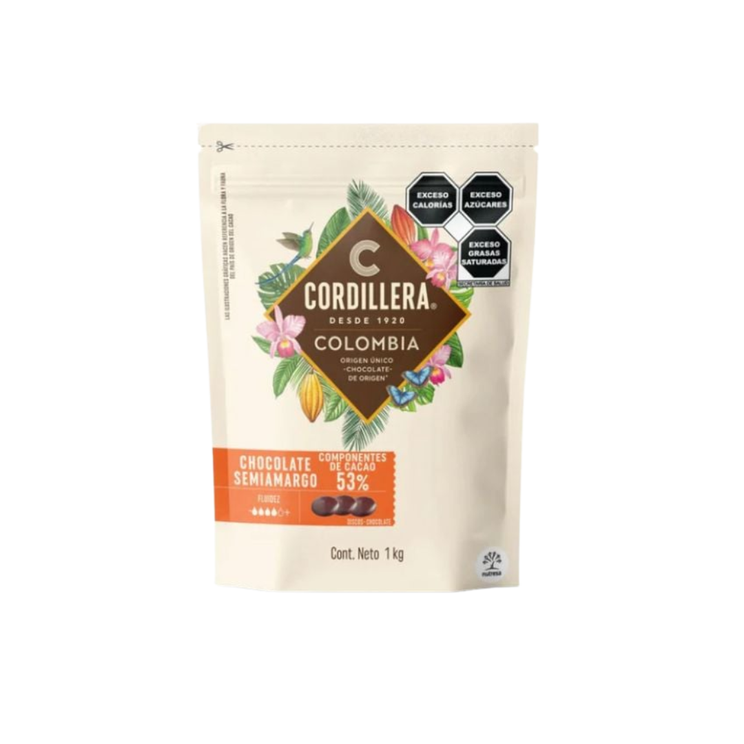 Cobertura Cordillera Semiamargo 53% Cacao 1KG