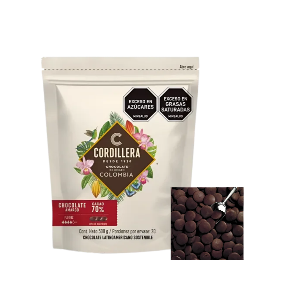 Cobertura Cordillera Amargo 70% Cacao 500GR