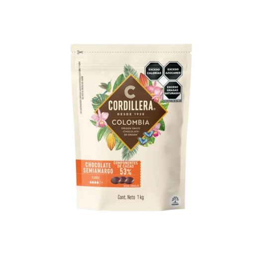Cobertura Cordillera Semiamargo 53% Cacao 1KG